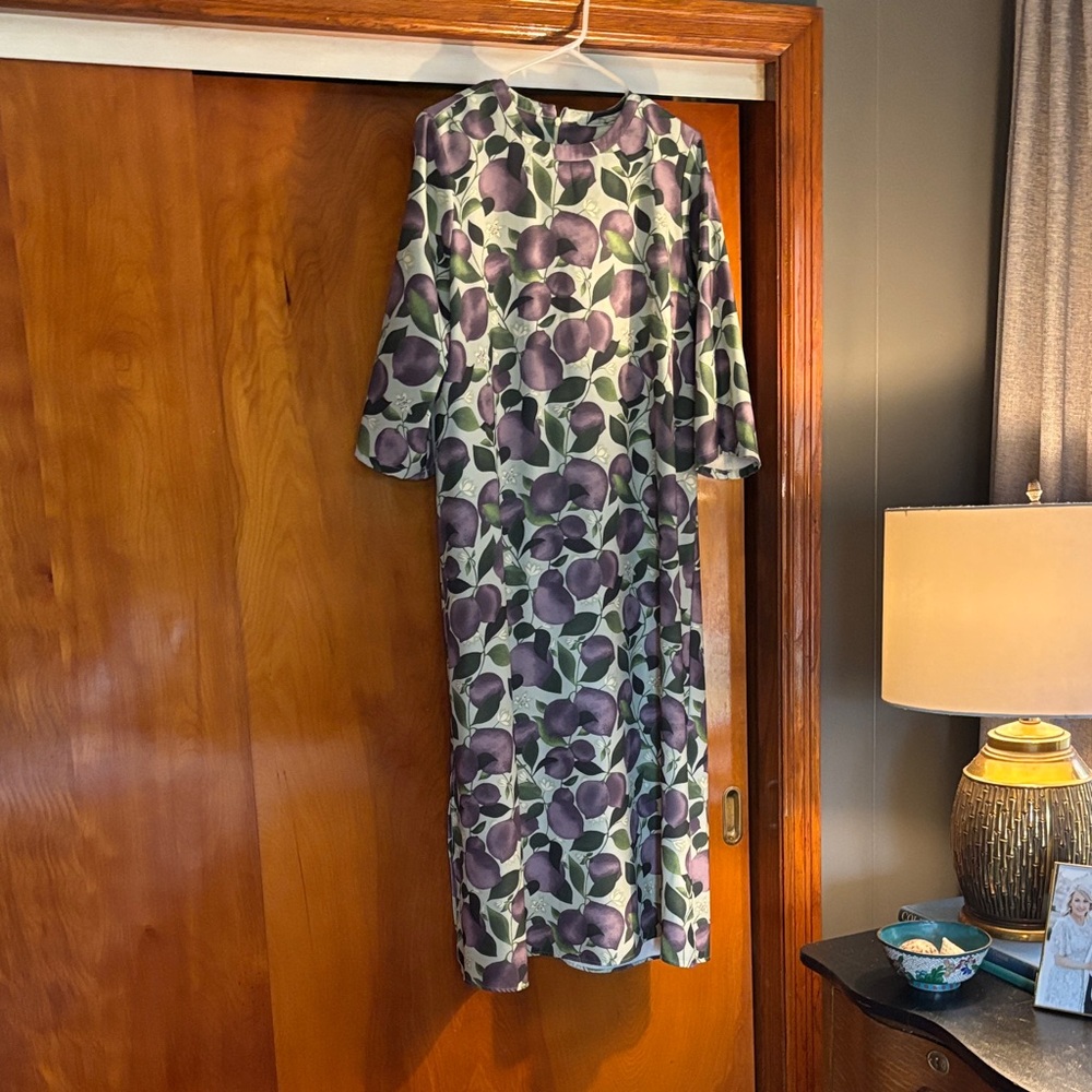 Tuckernuck Purple Plum and Green Floral Women's Dress